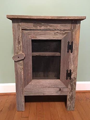 Old Barn Wood Cabinet. This Simple, Yet Striking Piece of Old Barn Wood Furniture Will Look Great in a Country Kitchen Decor or Any Room in Your Home. The Barnwood Cabinet Was Crafted Out of Reclaimed Barn Wood Salvaged From an Old Ohio Barn That Has Withstood Nature's Elements for Over a Century. An Ideal Collectible That Is Destined to Become an Heirloom. A Very Unique Gift Idea. This Barnwood Cabinet Measures Approx 18" X 9" X 29" with a Screened Front. Colors May Vary. They may be in white, red, brown or gray depending on the color of barnwood our Amish craftsman has available.