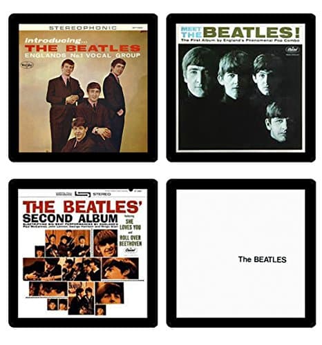 The Beatles Collectible Coaster Gift Set #4 - (4) Different Album Covers Reproduced Onto Soft Coasters