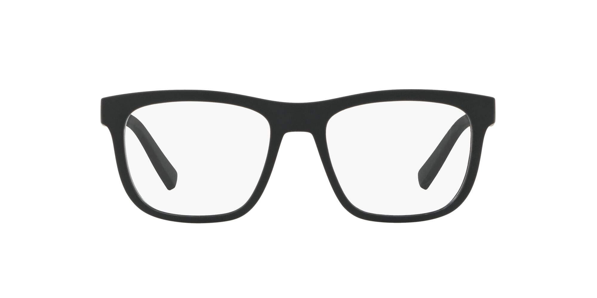 Armani Exchange A|X メンズ AX3050F ローブリッジフィット スクエア 度付き眼鏡フレーム、マットブラック/デモレンズ、55mm