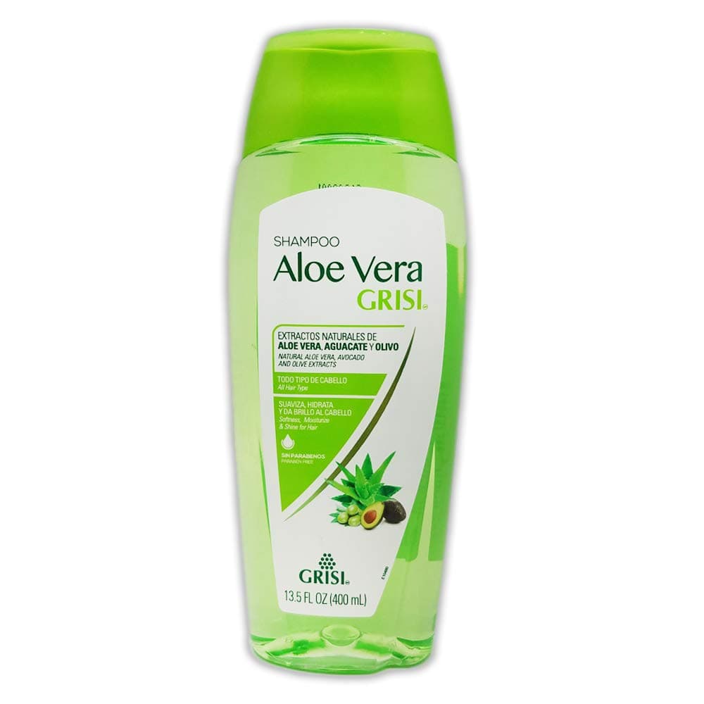 Grisi Aloe Vera Shampoo | Moisturizing Hair Product with Aloe Extract, Paraben-Free for Soft, Shiny Hair - 13.5 Fl Ounces
