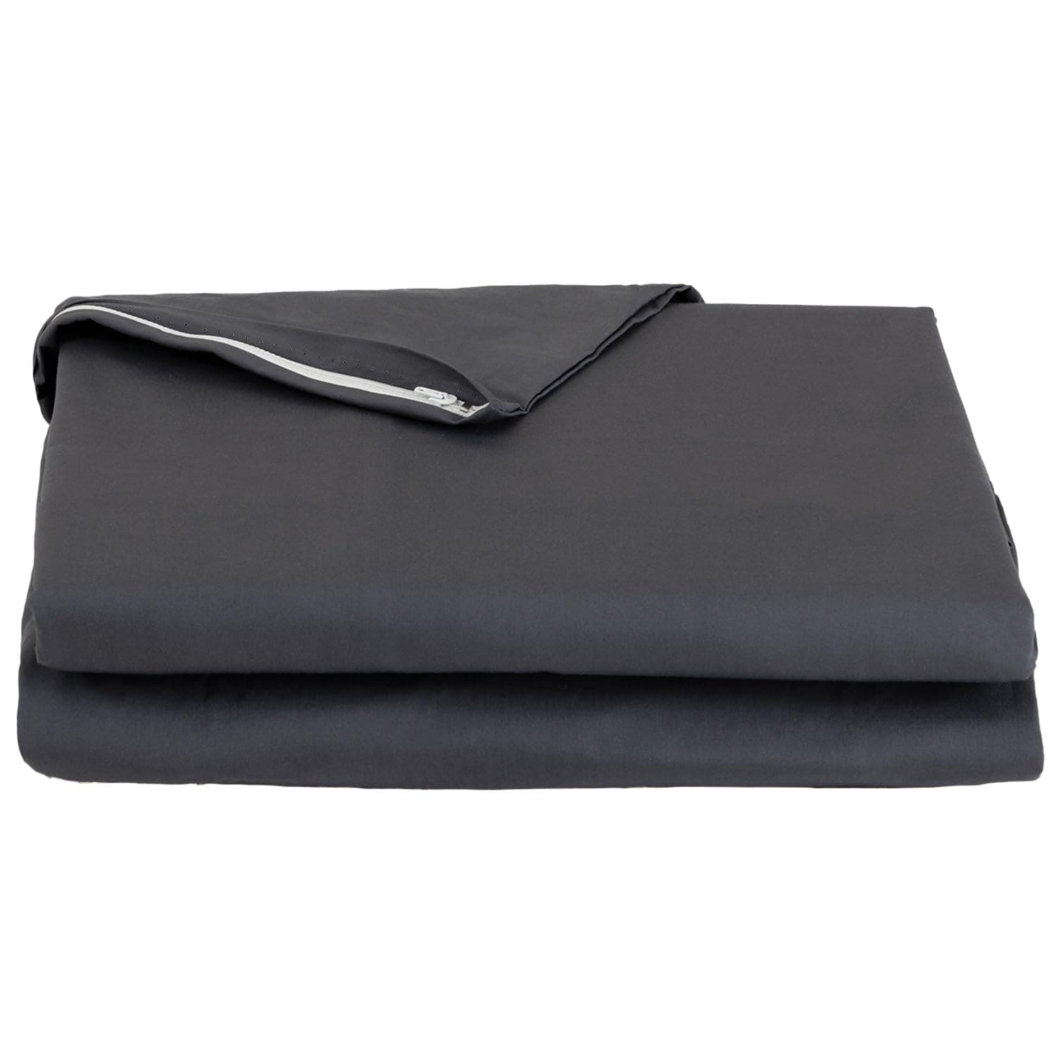 FULI 100% Cotton Zippered Futon Cover, Japanese Futon Mattress Cover, Shikibuton, Made in Japan (Full, Dark Gray)