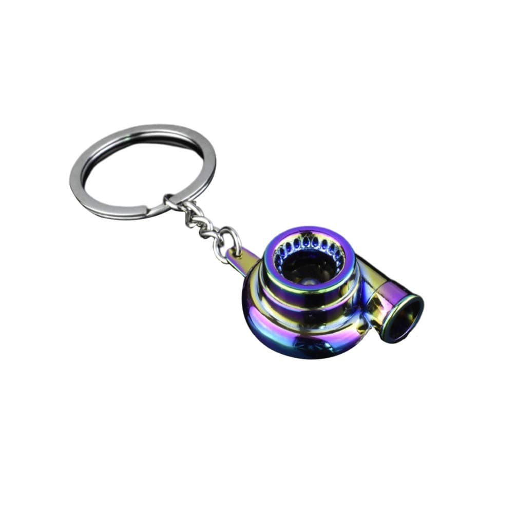 TOYANDONATurbo Keychain Auto Parts Model Keyring Creative Turbocharger Metal Keyfob Holder Bag Pendant Jewelry for Driver Gift
