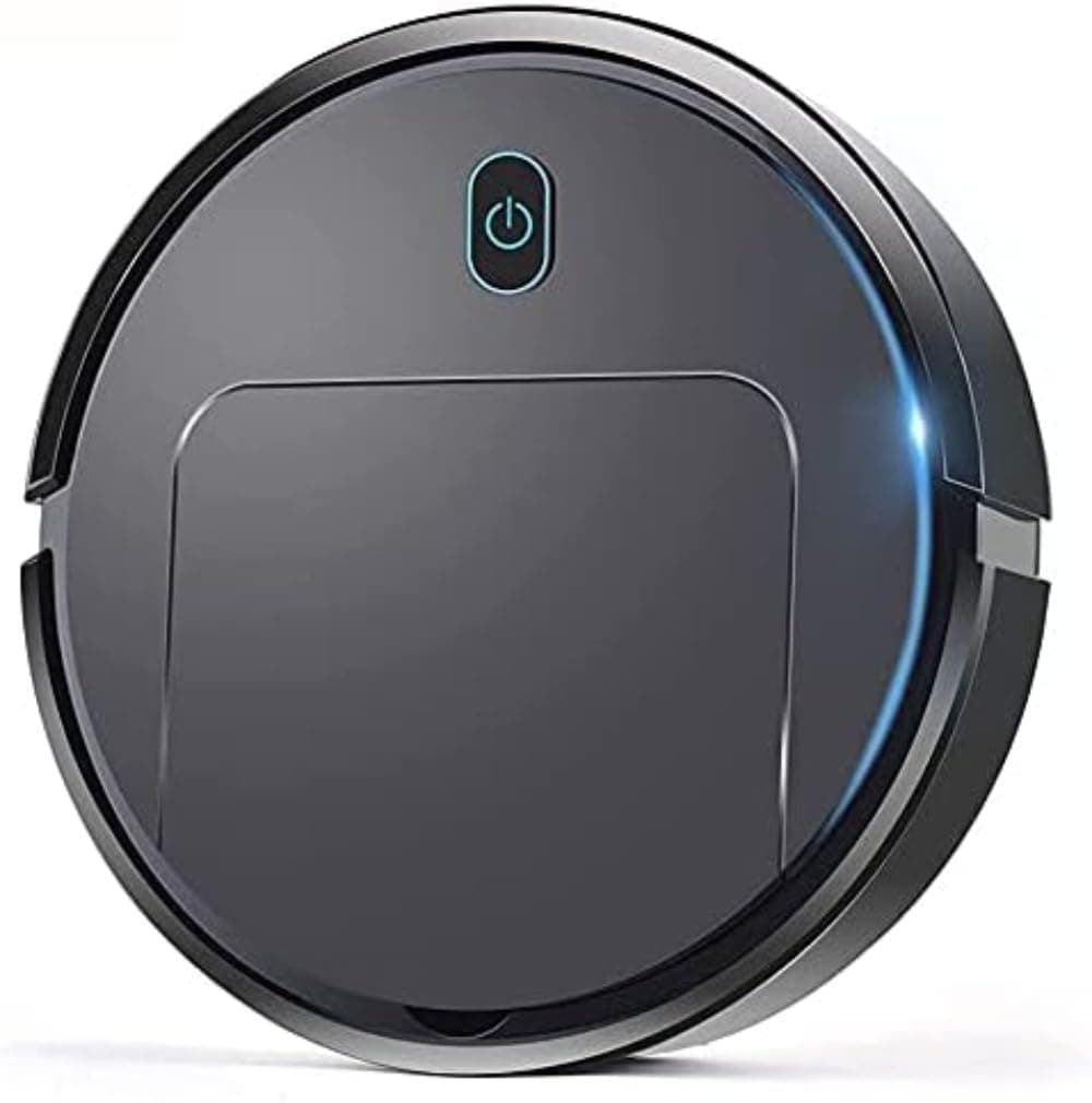 Hcosmy Robot Vacuum Cleaner, Smart Quiet Vacuum Mop, Gyro Navigation, Tangle-free Suction, Super-Thin, for Hard Floors Pet Hair Carpets, Black