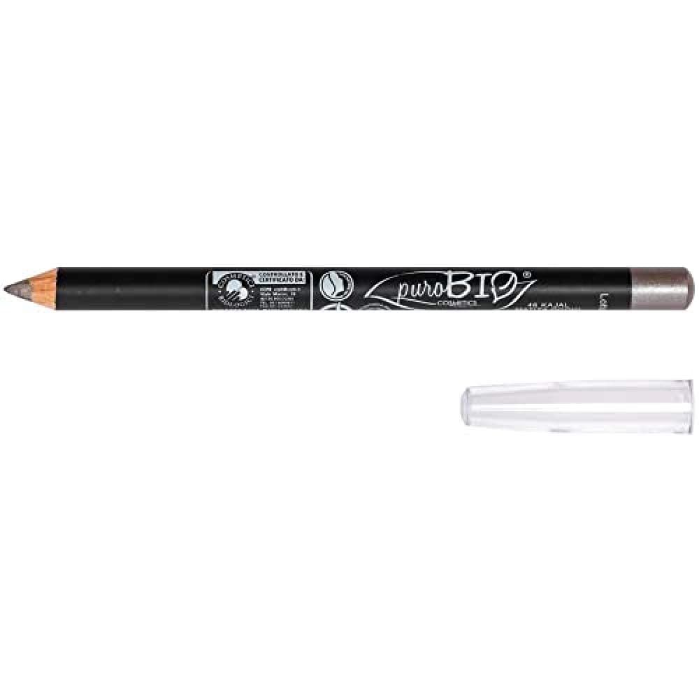 Certified Organic Highly Pigmented,Long-Lasting Metallic Eyeliner Pencil - Metal Dove Gray 046 with Almond, Sesame Oils, Vitamins, Plant Derived Pigments and Waxes. Organic, Vegan