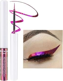 Mysense Chameleon Liquid Glitter Eyeliner, Metallic Satin Eyeliner Liquid Liner Multi-Reflective Sparkle Finish, Smudge-proof Long-lasting Glitter Eye Shadow Makeup, #06 Purple