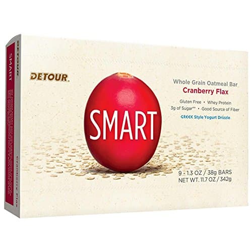 Detour Smart Nutrition Bars, Cranberry Flax, 1.3 oz, 9 Count