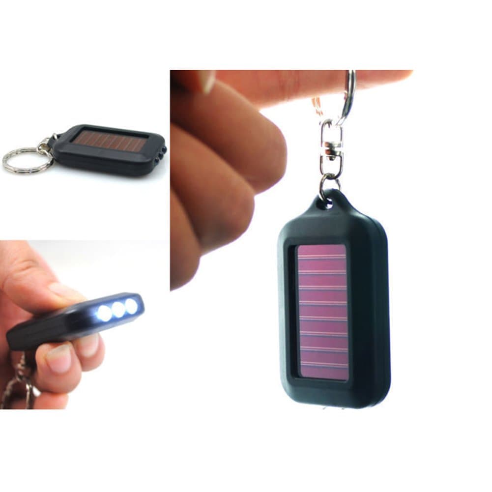 Mini Portable Solar Power 3 LED Light Lamp Keychain Torch Flashlight Key Ring Gifts for Valentine's, Mother's, Father's Day, Wedding, Anniversary, Party, Graduation, Christmas, Birthday