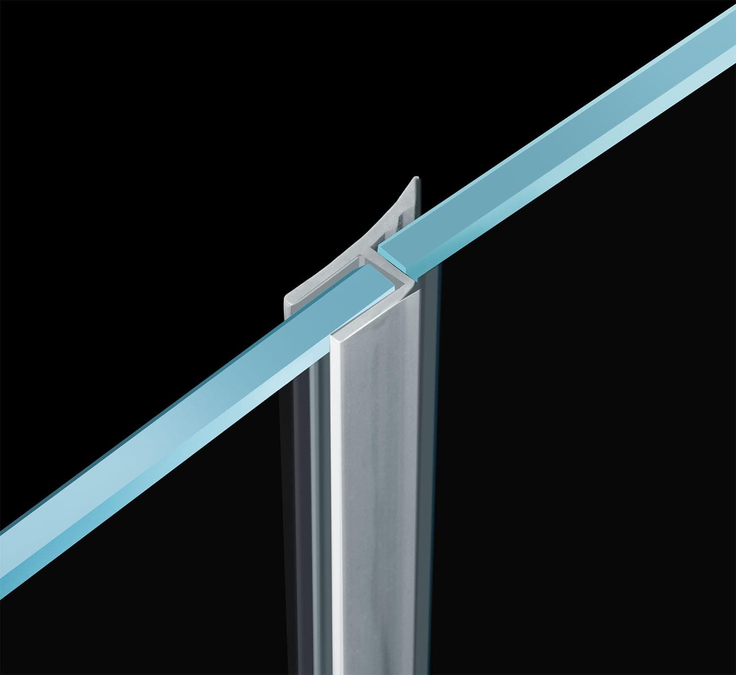 Dalrun Glass Door Side Seal Strip 120 Inch Frameless Shower Door Sweep for 1/4" Framelss Glass Door