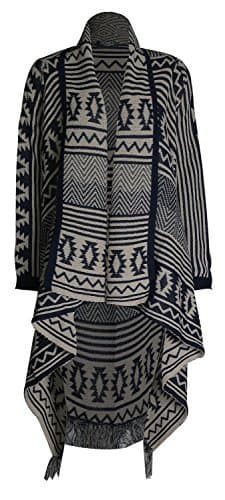 Pink Wind Women's Irregular Draped Open Front Knitted Cardigan Sweater