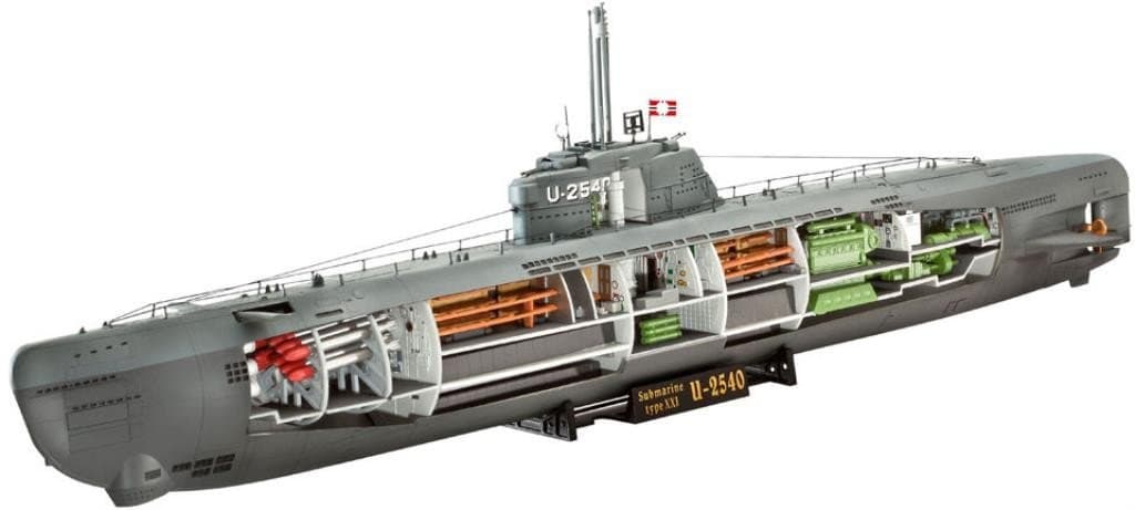 05078 U-Boat XXI Type w. Interieur Model Kit