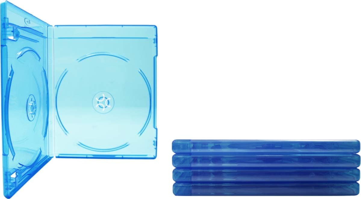 (5) Empty Standard DOUBLE Blue Replacement Boxes / Cases for Blu-Ray Disc Movies #BR2R12BL