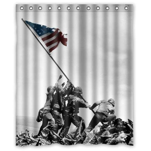 United States Marine Corps In Iwo Jima USMC Custom 100% Polyester Waterproof Home Decor Bath Shower Curtain 60 x 72