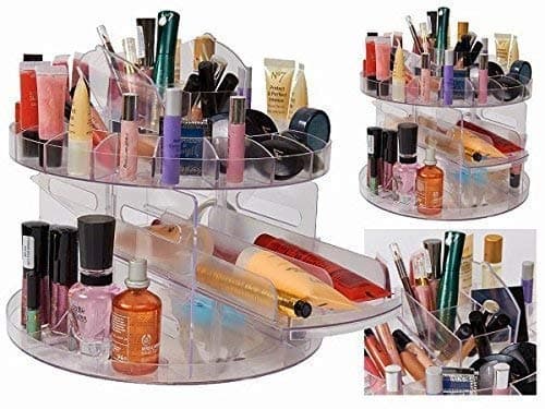 Conava Glam Caddy Rotating Cosmetic Organizer Holds Up to 200 Items Spins 360 Degrees