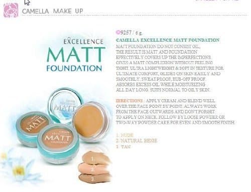 Camella Excellence Matt Foundation 6g.(3.Tan)