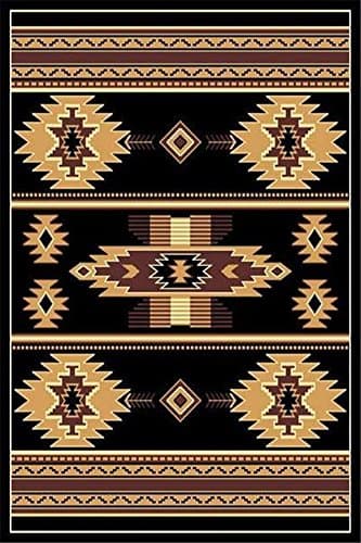 Black 2 X 8 Runner Area Rug Southwestern Apache Native American Rug