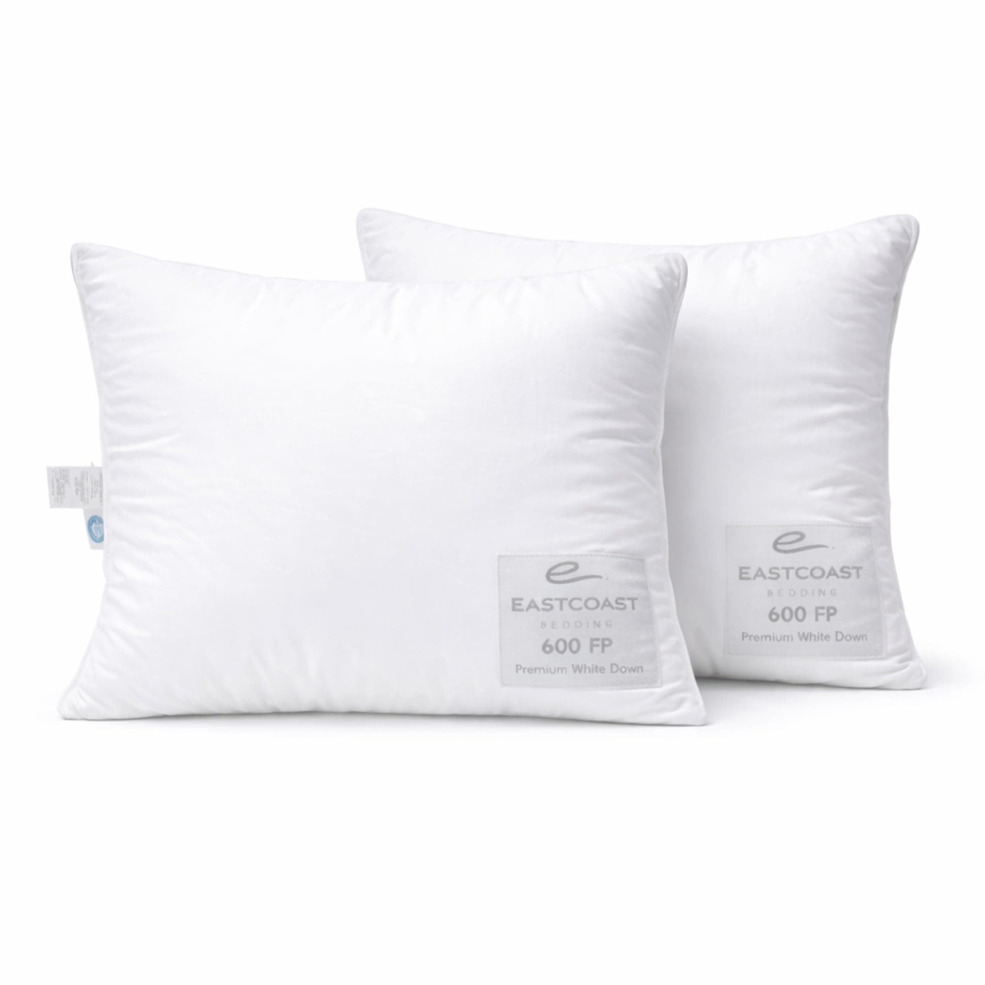 100% White Down Luxury Pillow 600 Fill Power No Feathers 400 Thread Count Cotton Shell RDS Certified High Loft Supportive Feel King 20x36, 2 Pack