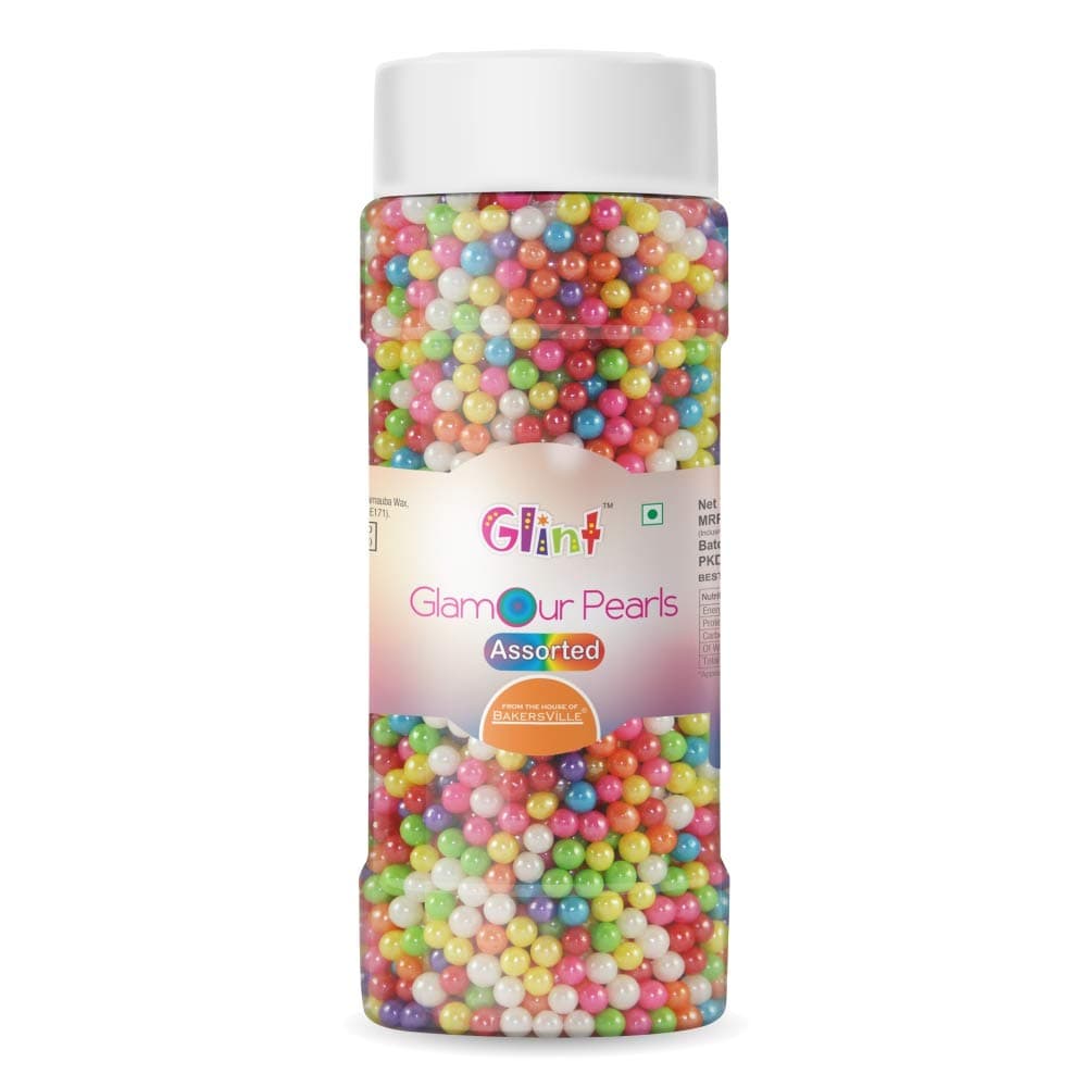 Glint Glamour Pearl Balls for Cake Decoration (4mm) (Assorted), 150g