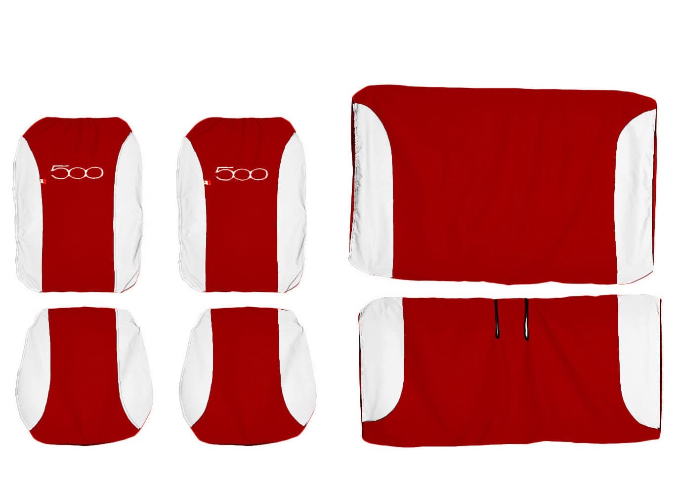 Lupex Shop 500 _ R.Bi seat cover set, 2 tone, red/white