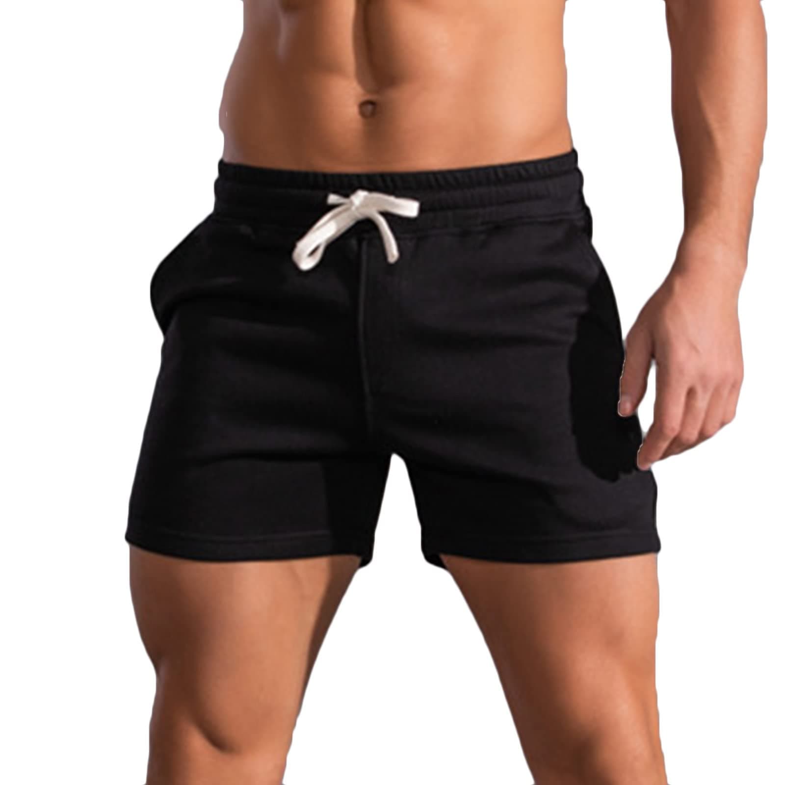 Muscularfit Mens Sweat Shorts Outdoor Sport Gym Athletic Shorts Comfortable Drawstring Fitness Sport Shorts with Pockets