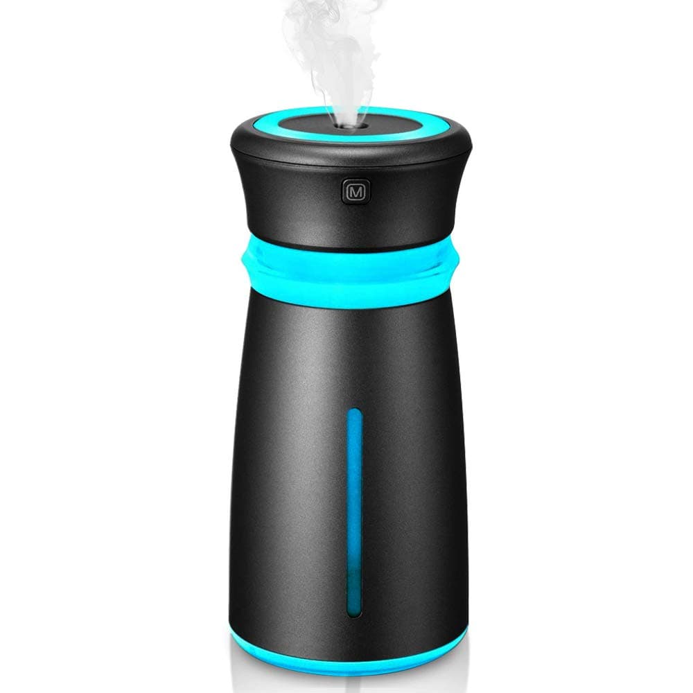 softeen Car Humidifier, Portable USB Cool Mist Humidifier, Mini Air Freshener Purifier, Essential Oil Diffuser, Aromatherapy Aroma Fragrance Humidifier for Car Office Bedroom, Auto Shut Off