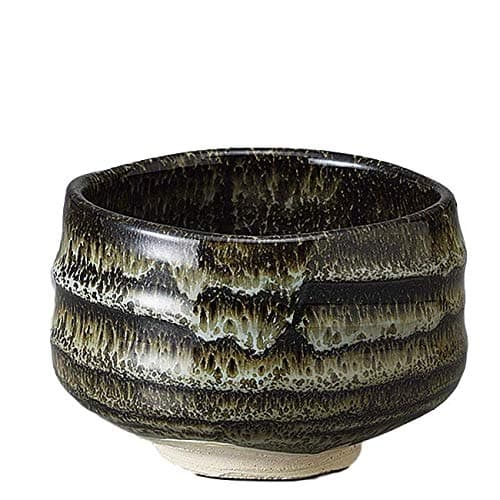Matcha bowl 4.92" dia. Japanese tea cup for tea ceremony, Authentic Mino Ware Pottery Urushi Tenmoku Chawan, M58910 from Japan