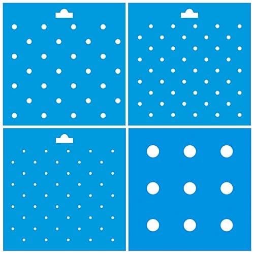 Set of 4-4" x 4" (10cm x 10cm) Reusable Flexible Plastic Stencil for Graphical Design Airbrush Decorating Wall Furniture Fabric Decorations Drawing Drafting Template - Small and Medium Size Circles