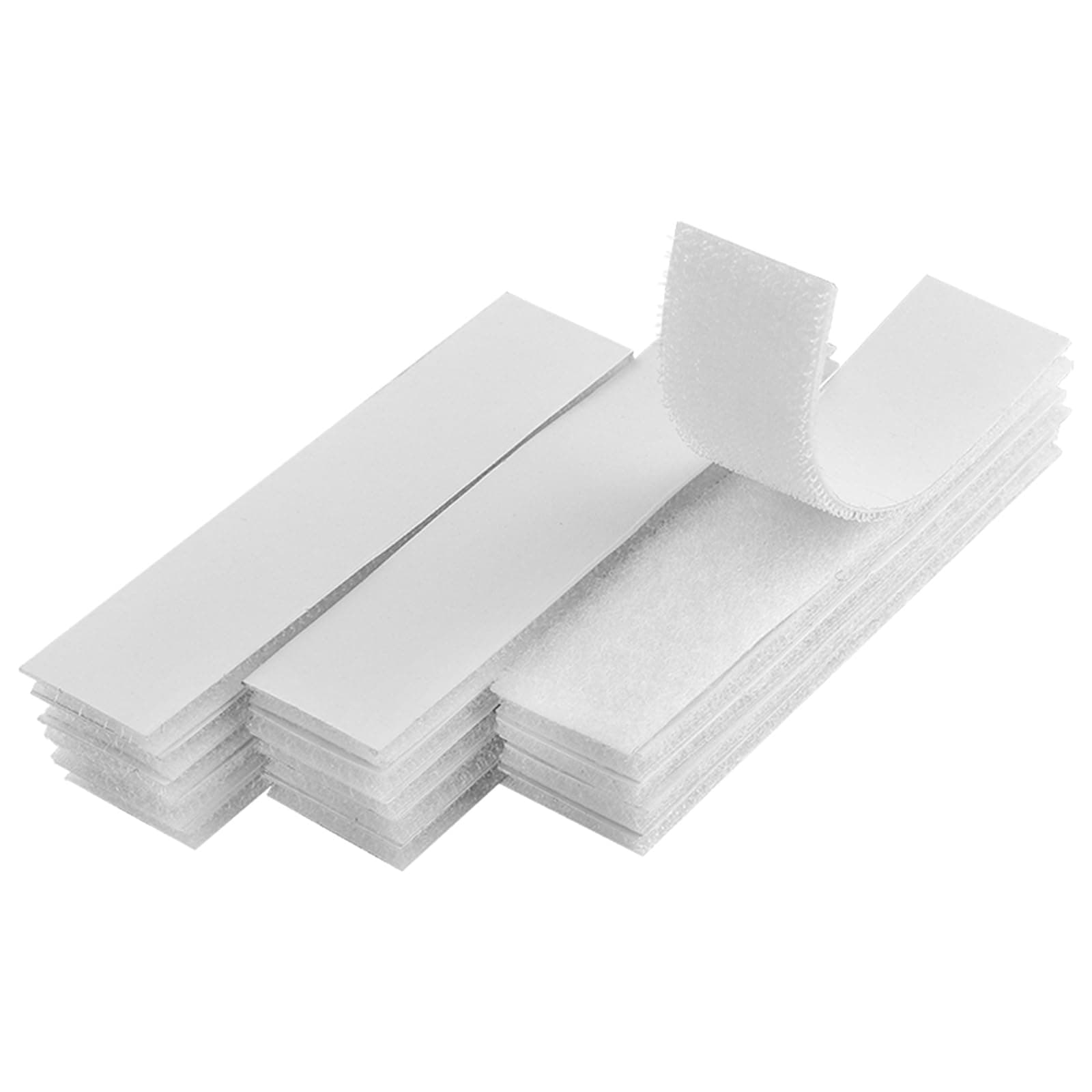 Melsan 1x4 inch Self Adhesive Hook and Loop Strips - 15 Sets - White Sticky Back Tape Fastener, Heavy Duty Mounting Strips for Home or Office Use - Instead of Holes and Screws