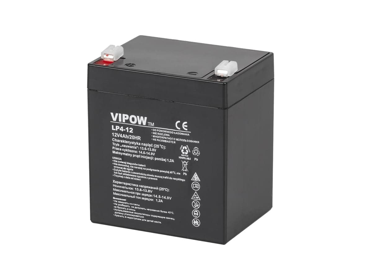 VIPOW 12V 4Ah AGM Gel Battery Sealed Deep Cycle Maintenance Free Lawnmower UPS