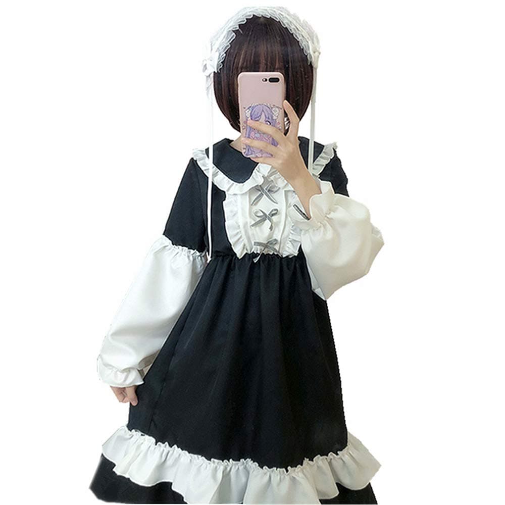 Womens Cute Maid Costumes Lolita Japanese Anime Cosplay Uniform Vintage French Maid Dress
