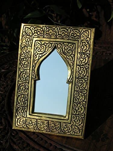 Tiny Moroccan brass mirror