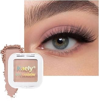 Kaely Pressed Single Eyeshadow Makeup, Little Beige Dress Matte Highly Pigmented Monochrome Eye Shadow Palette, Waterproof Neutral Powder Mini Eyeshadow, sombras para ojos, Lightweight Blendable, 19