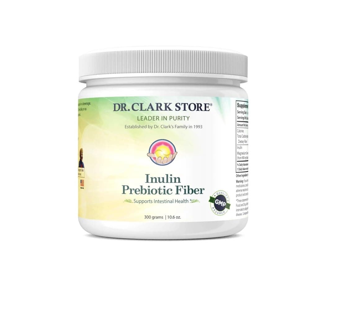 Dr. Clark Inulin Powder (FOS) – Prebiotic Soluble Fiber for Gut Health, 300g – Supports Digestive Health & Regularity