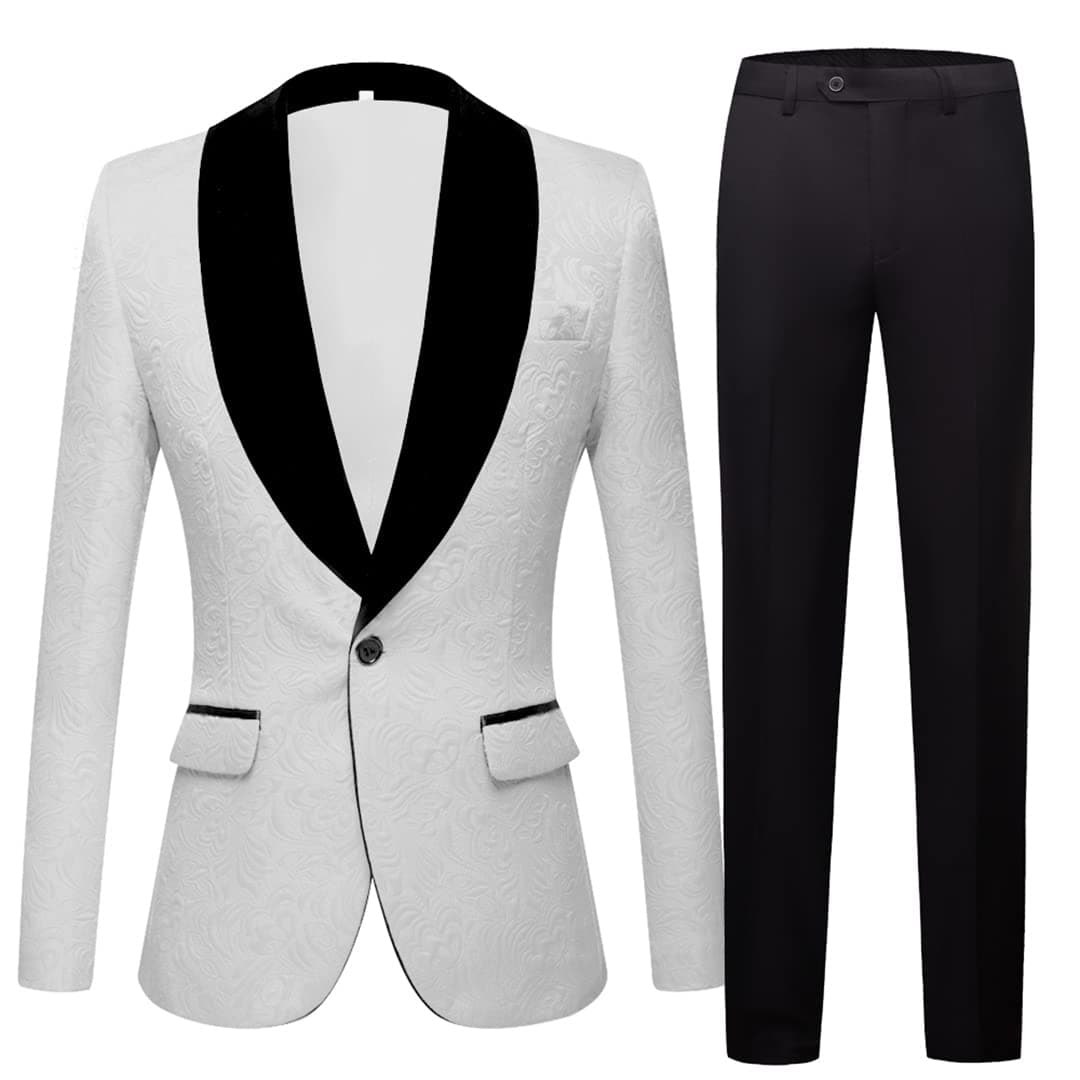 HcclijoMen's Wedding SuitSmoking Tuxedo Jacket 2 Piece Groom Terno Suits
