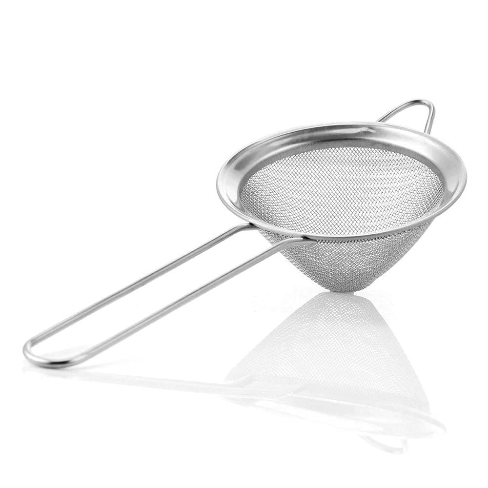 Rengvo Strainer Stainless Steel Fine Mesh Strainer, Food Strainers, Small Strainer,Tea Strainer, Bar Strainer, Bar Funnel Style Strainer 3 inch-1 Pc.