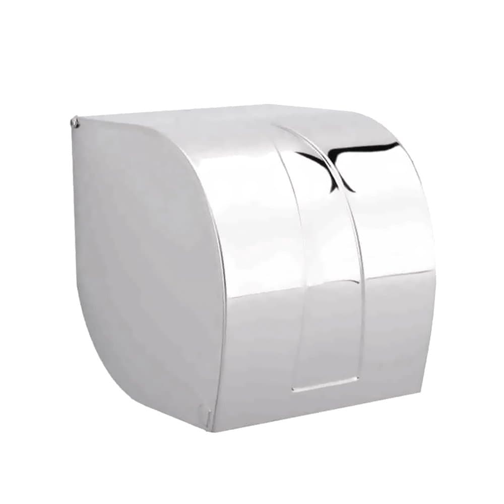 Toilet Paper Holders with Full Cover Bathroom Tissue Dispenser Waterproof Cat Proof Dog Proof Anti Scratch Paper Cover Wall Mounted - Stainless Steel, Silver