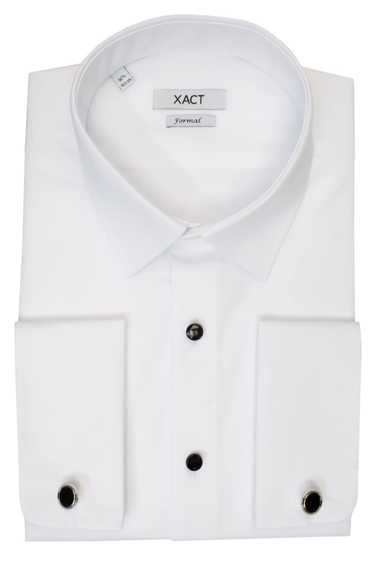 XactMen's Formal Tuxedo/Dress Shirt with Double Cuff and Cuff Links