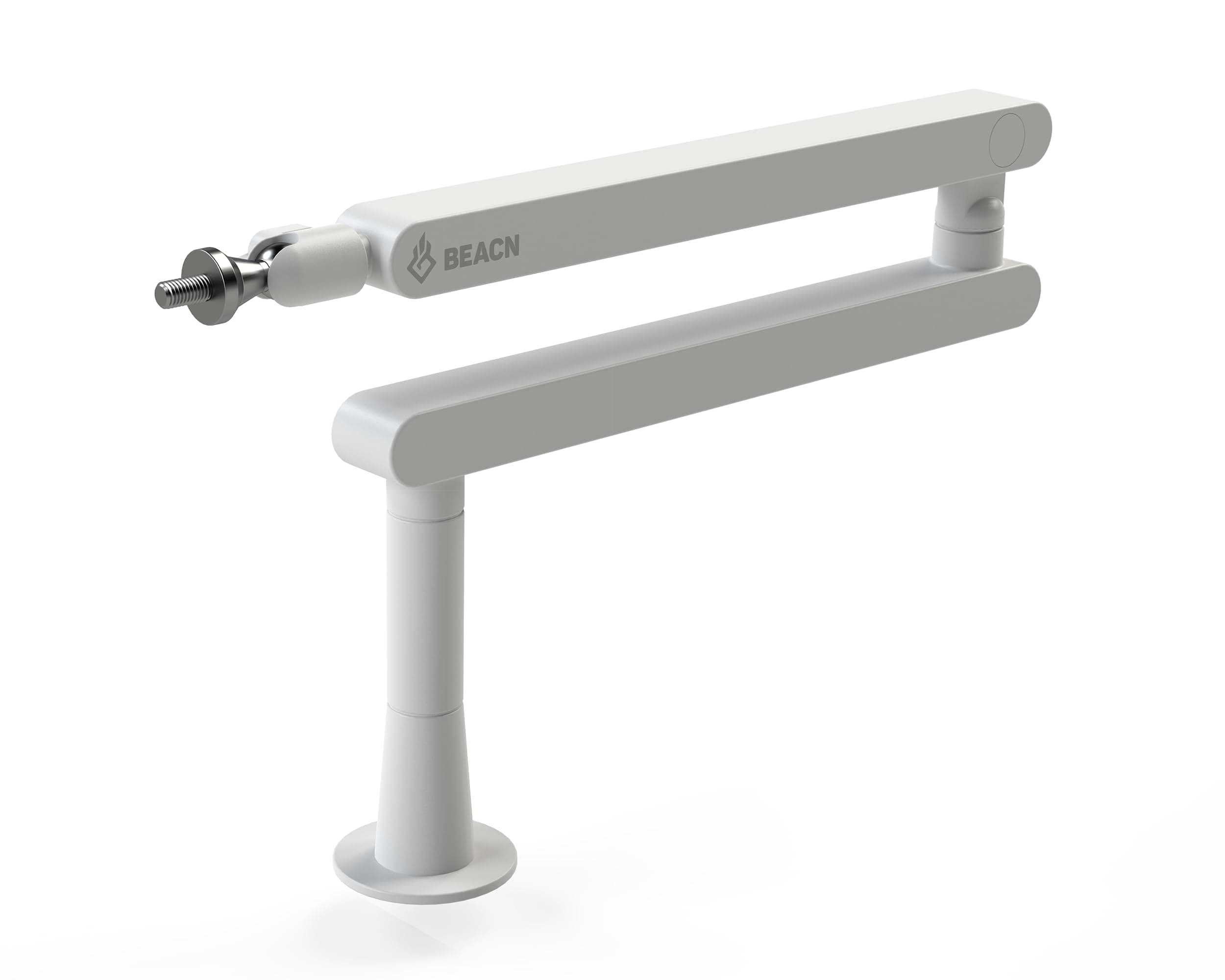 BEACN Mic Stand - Studio-Quality Low Profile Adjustable Microphone Arm with 360° Rotation, Cable Management, Easy Clamp, Universal Fit For Streaming, Podcasting, Gaming (White)