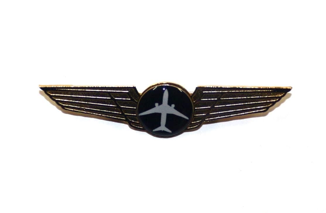Black Aircraft Uniform Wings Gold Electro-Plated Badge for Pilots