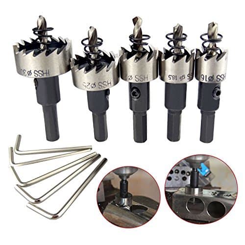 5PCS HSS Drill Bit Hole Saw Set,High Speed Steel drill bit cutter Tool Metal Alloy 16-30mm