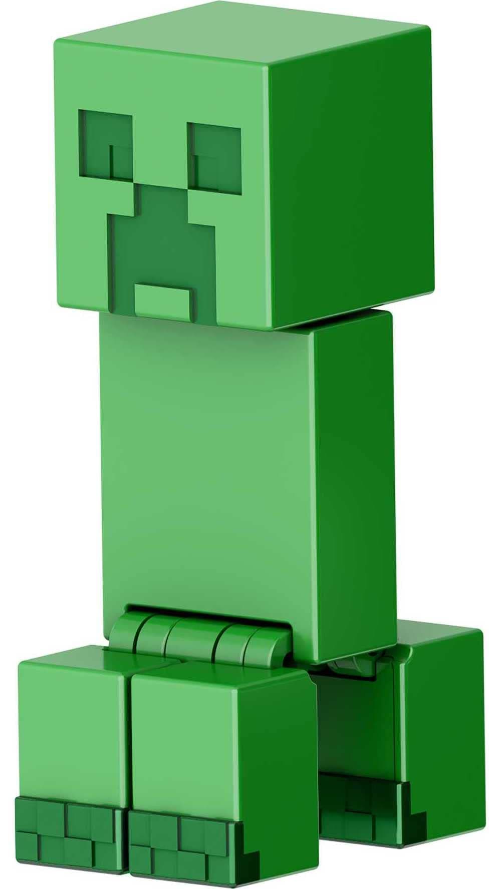 Mattel Minecraft Toys, Creeper Action Figure with Flint & Steel Accessories, Collectible Toy in 3.25-inch Scale