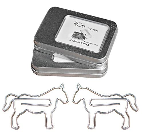 Cute Horse Paper Clips Bookmarks Desk Accessories, Office Supplies Gift for Women Coworkers Horse Lovers, 2 Tins Pack