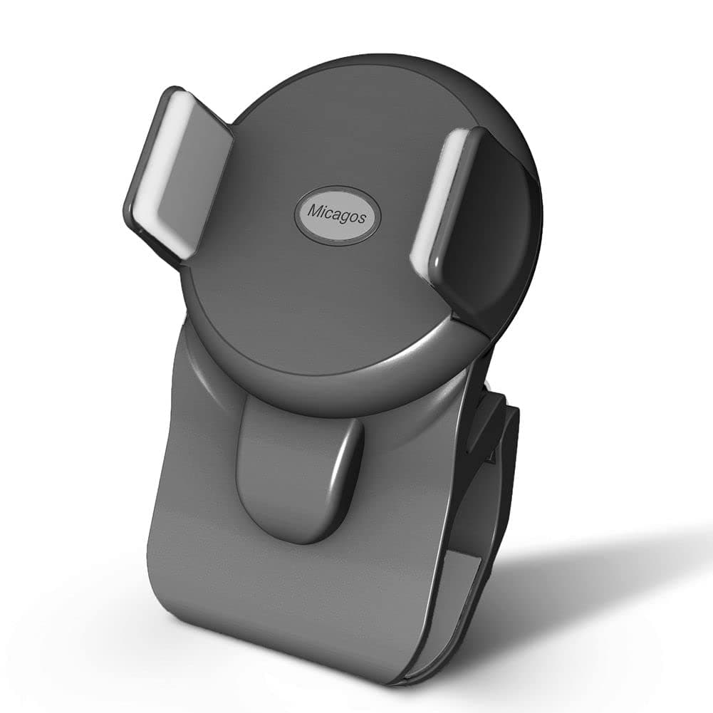 micagos Cell Phone Holder for Car, 3-in-1 Car Phone Mounts, Air Vent Holder Steering Wheel Holder Rearview Mirror Mounting in Vehicle for Universal Smartphones & GPS-Black