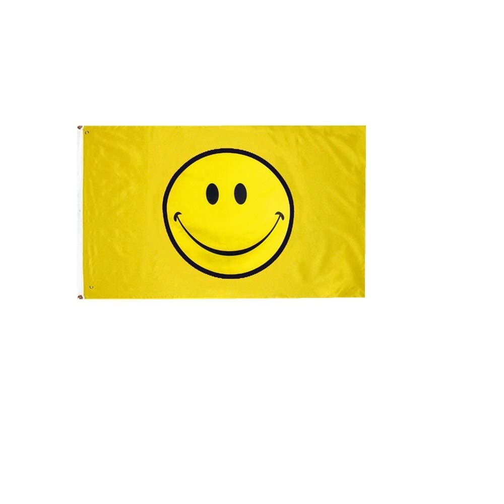 Stormflag Yellow Smiley Face Flag 3x5ft Yellow Happy Face Flag 90cmx150cm Polyester 90g with Two Eyelets and Double Stitched