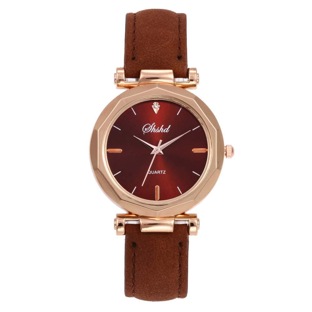 Womens Crystal Quartz Watches,Numeral Analog Clearance Lady Wrist Watch Watches on Sale Watches for Women,PU Leather Wristwatch (Brown)