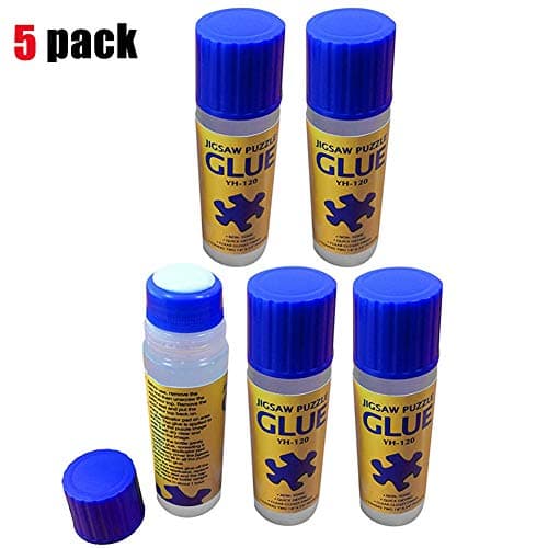 120ML Jigsaw Puzzle Glue Bottle with Spreader Built into Cap,Strong Viscous Liquid Glue for 2000pcs Paper Puzzle,5 Pack