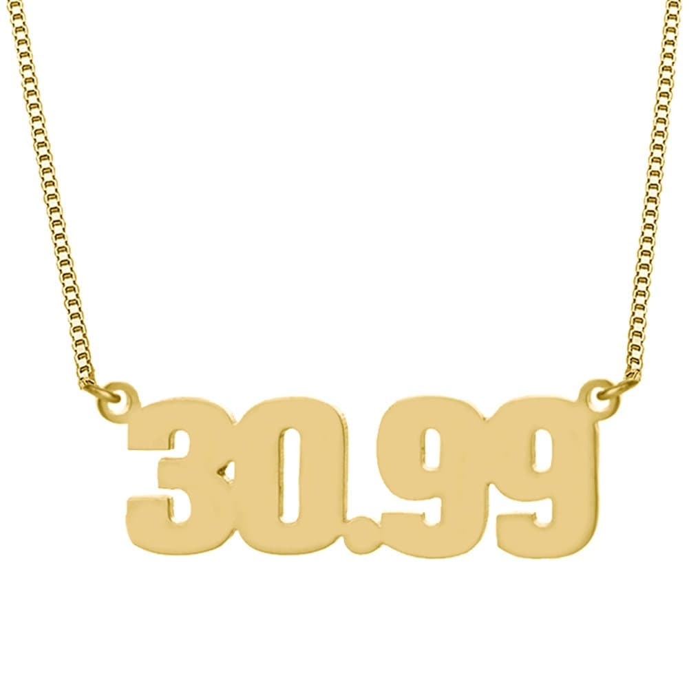Ouslier 925 Sterling Silver Personalized Arabic Number Necklace Custom Made with Any Numbers