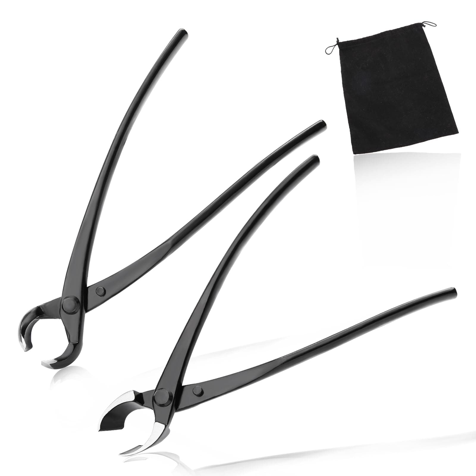 Bonsai Tool Set - 8" Concave Cutters and 8" Spherical Knob Cutters Carbon Steel Gardening Bonsai Pruning & Care Kit with Storage Bag Heavy Duty Bonsai Tree Kit Tools for Beginners