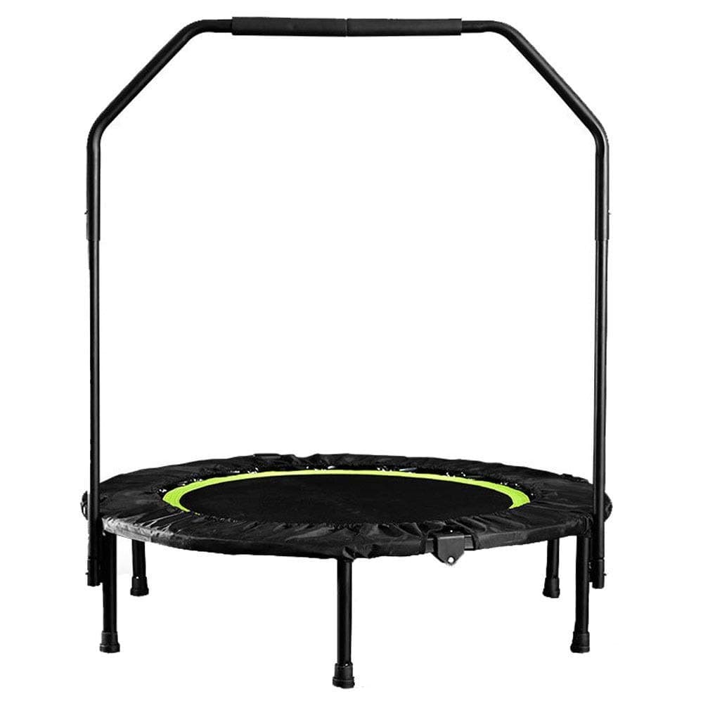 Clmaths Trampoline 40ich Mini Foldable Trampoline with Adjustable Handrail Adult Gym Cardio Jump Workout nets for trampolines