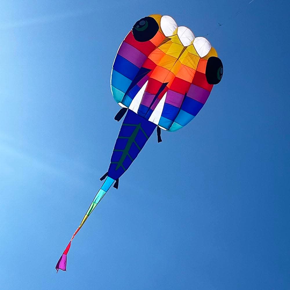 YingfeidaHFLY Kite Large Soft Inflatable 13 SQ.M Mosaic Tadpole Kite for Adults Colorful Pilot Show Kites Easy to Fly