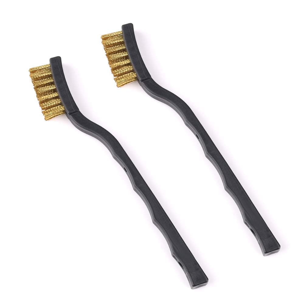 Handheld Brass Bristles Brushes for Slag and Rust Cleaning Welding Wire Brush 2 Pack Set